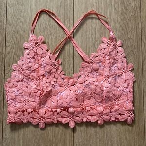 Macaron - Coral Flowered Bralette